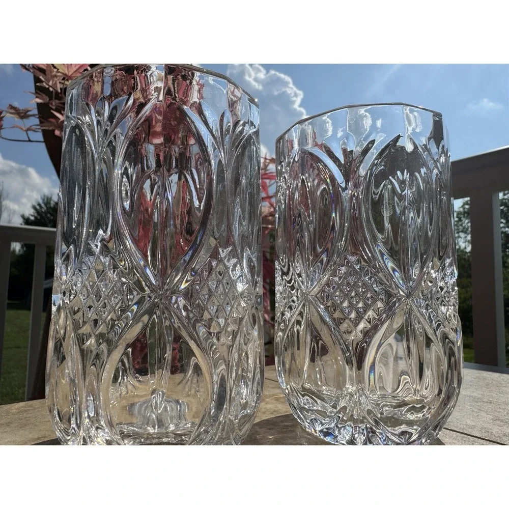 Set 4 Beautiful VTG Kristal Zajecar Medallion Highball Tumbler Crystal Glasses - Picture 7 of 9
